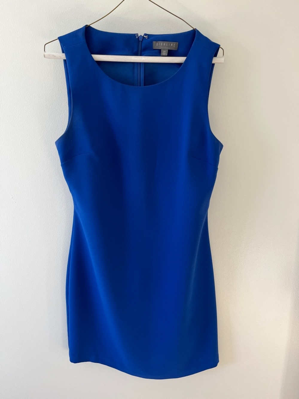 Striking Highline Cobalt Blue Sleeveless Mini Sheath Dress